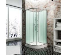 Cabine de douche intégrale 90 x 90 cm, verre 5 mm, cabine de douche complète arrondie, Ibiza,