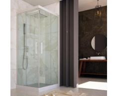 Cabine Douche en PVC 90x120 CM Hauteur 190 Transparent mod. Lite Profil Blanc