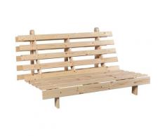 Structure futon bois naturel 140x200 - Bois clair