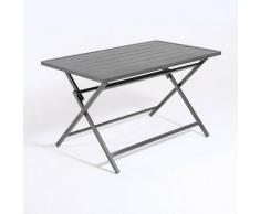 Table d'extérieur pliante carrée en aluminium Anthracite 120 x 72 x 71 cm