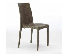 Chaises Jardin Poly-rotin empilable Bar Bistrot Stock 22pz | Marron