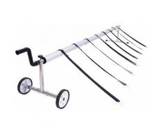 Enrouleur de Bâche en Acier Inoxydable et Aluminium pour Piscine enterrée 5 Tubes Télescopique (1,