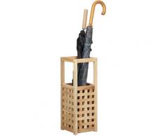 Porte-parapluies en bois support en bois de noyer carré HxlxP: 50 x 18 x 18 cm, nature - Relaxdays