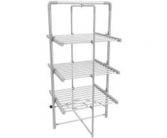 Sèche-Linge Electrique, Etendoir Pliant d'Intérieur, 3 étagères, Blanc, Dimensions du produit