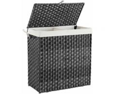 Panier à linge sac à linge corbeille en bambou 110L bac à linge collecteur de linge sac à linge 2x