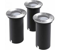 Lampe LED encastrable au sol d'extérieur 3 pièces Rond