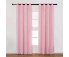 100*250Cm Rideaux occultants en forme d'étoile creux Double couche tissu fil combinaison isolation