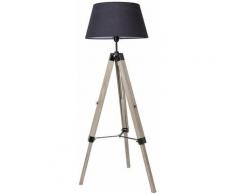 ®Lampadaire trépied hauteur réglable 71-114 cm lampe de sol 40 W bois style nordique - noir - Noir
