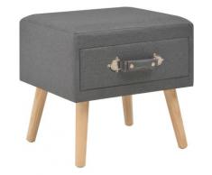 Helloshop26 - Table de nuit chevet commode armoire meuble chambre gris foncé 40x35x40 cm tissu