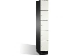 CP Armoire à casiers CAMBIO avec portes en acier - 5 casiers, largeur 300 mm - corps gris