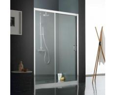 PORTE EN NICHE COULISSANTE POUR DOUCHE 140 CM EN VERRE TRANSPARENT