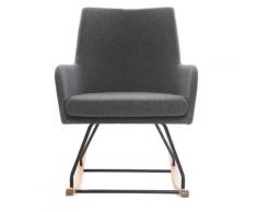 Fauteuil rocking chair design tissu SHANA - Gris foncé