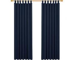 Deconovo - Lot de 2 Rideaux Occultant Isolant Thermiques Salon à Pattes, Petite Taille, 132x214 cm,