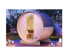 Sauna tonneau FinnTherm Mini 160 naturel , 42 mm Épaisseur de paroi 204 x cm - sans traitement de