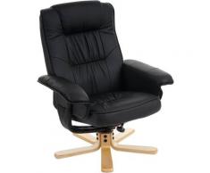 HHG - Fauteuil de télé M56, fauteuil de relaxation sans tabouret, similicuir ~ noir