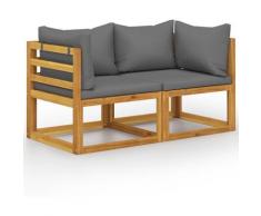 Asupermall - Banc de jardin a 2 places avec coussins gris fonce