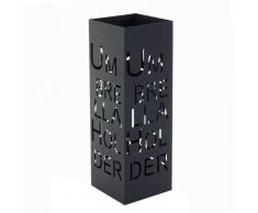 Porte-parapluies HHG-514, support pour parapluie, quadratique 55cm ~ écriture, noir