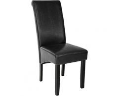 Chaise de Salle à manger Rembourrée Design 106 cm Structure en Bois Noir - noir