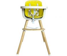 NOOMI Chaise haute bébé scandinave 2 en 1 Jaune - Jaune