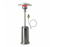 Parasol chauffant gaz 14 kW inox - Chauffage de terrasse haute qualité + détendeur propane