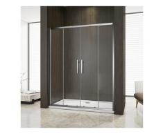 Porte de douche coulissante 140x190cm en niche l'accès au centre