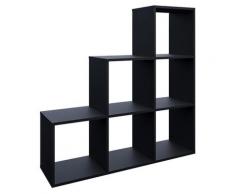Vicco Étagère escalier cloison de séparation 6 compartiments 104 cm Noir