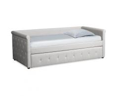 Lit simple gigogne Garry Tissu Beige grisé - Beige / Gris