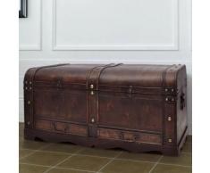Hommoo Coffre de rangement en bois Large Marron