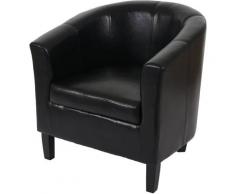 HHG - Fauteuil Newport T379, fauteuil de salon / club, similicuir ~ noir