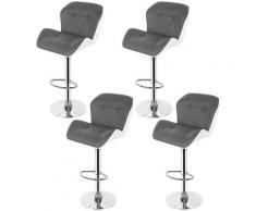 ®lot de 6 tabouret de bar,GRIS,Tank Bar Gris Blanc Chaises de Bar Cuir en Artificiel Hauteur 91-111