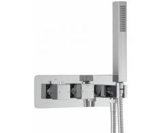 Mitigeur Douche Thermostatique à Encastrer avec Douchette - Gamme Kubix Cubique