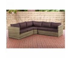 Canapé d'angle Tibera 5mm rond/nature Marron terre