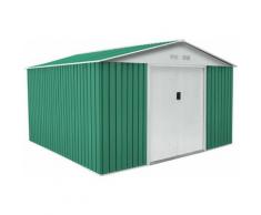 gardiun - Abri de Jardin en Métal Coventry - 9,66 m² Ext. 301x321x205 cm Acier Galvanisé Vert