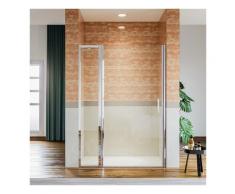 Porte de douche pivotante en niche avec paroi de suppl