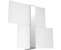 Applique en métal et chrome appliques couloir salon lumière avec abat-jour en verre, satiné, 2x G9,
