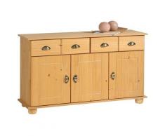 Idimex - Buffet COLMAR commode bahut vaisselier meuble bas rangement avec 2 tiroirs et 3 portes, en