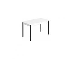Table de réunion multiforme classique rectangulaire plateau blanc piétement noir - Maxiburo - Noir