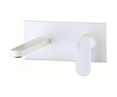 Mitigeur de lavabo encastré mural avec plaque Ponsi Versilia BTVERWLA11 | Blanc mat - 180mm