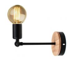 Applique Murale Industrielle en Fer Bois ,Retro Loft Lampe Luminaire Contemporaine Loft pour Maison