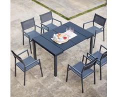Console résine avec 6 chaises et 2 housses de protection