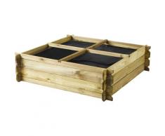 Carré Potager au Sol Basil - Traité autoclave Classe 3 - Robuste et Pérenne - Feutre Géotextile