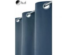 Rideau Occultant Grande Largeur 275 x 180 cm à Oeillets Uni Bleu Foncé - Bleu