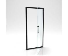 Paroi de douche à porte pivotante - CRUSH PIVOTANTE 90 - dim: 90x200cm - PROFILE NOIR MAT - verre