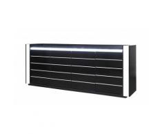 Price Factory - Buffet, bahut LINA noir et blanc avec LED - Noir