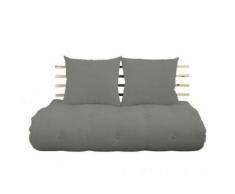 Canapé lit futon SHIN SANO gray et pin massif couchage 140*200 cm. - gris
