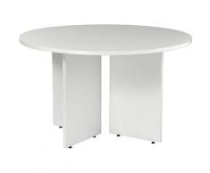 Certeo - Table de conférence ronde | Diamètre 1200 mm Hauteur 730 mm | Blanc | Karbon Blanc