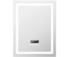 Miroir de salle de bain LED dimmable 80 * 60 cm avec Bluetooth