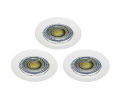 Lampesecoenergie - LOT DE 3 SPOT ENCASTRABLE FIXE LED 230V BLANC AVEC AMPOULE GU10 38°