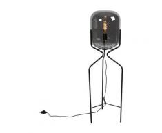 Lampadaire Design noir avec verre fumé - Bliss Design Luminaire interieur - Qazqa