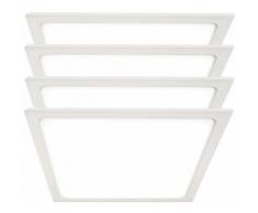 Lot de 4 panneaux de construction plafonniers LED salon salle à manger grille ALU lampes blanc